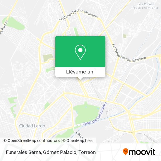 Mapa de Funerales Serna, Gómez Palacio