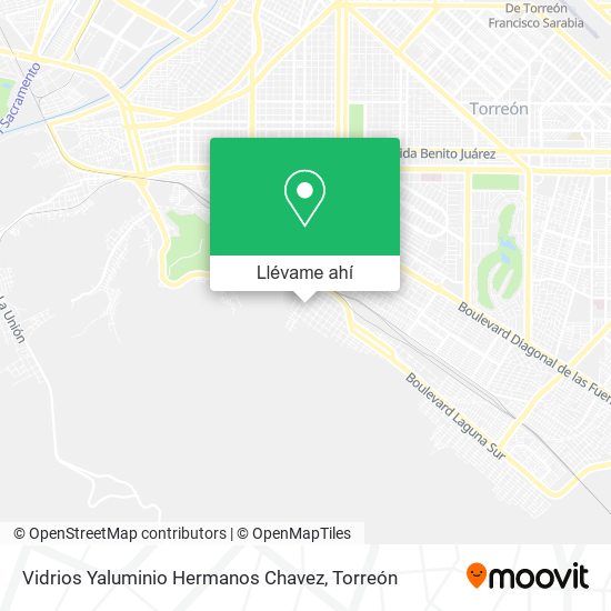 Mapa de Vidrios Yaluminio Hermanos Chavez