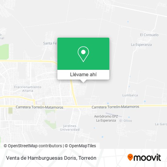 Mapa de Venta de Hamburguesas Doris