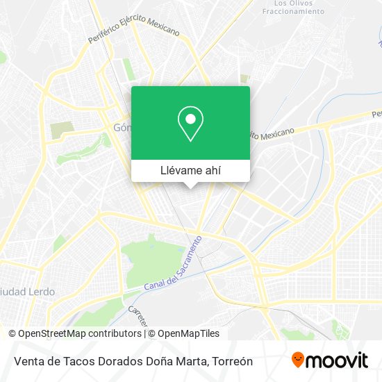 Mapa de Venta de Tacos Dorados Doña Marta