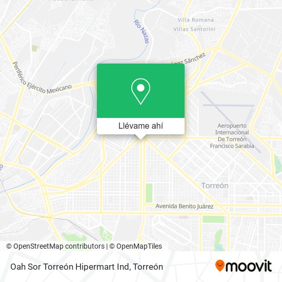 Mapa de Oah Sor Torreón Hipermart Ind