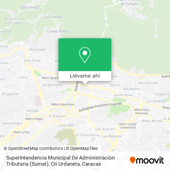 Mapa de Superintendencia Municipal De Administración Tributaria (Sumat), Cti Urdaneta