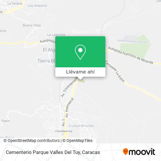 Mapa de Cementerio Parque Valles Del Tuy