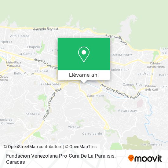 Mapa de Fundacion Venezolana Pro-Cura De La Paralisis