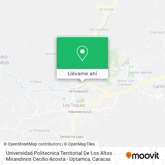 Mapa de Universidad Politecnica Territorial De Los Altos Mirandinos Cecilio Acosta - Uptamca