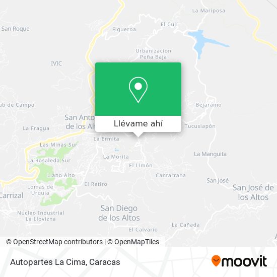 Mapa de Autopartes La Cima
