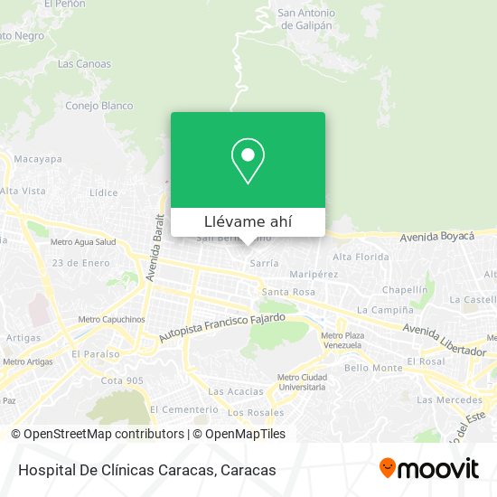 Mapa de Hospital De Clínicas Caracas