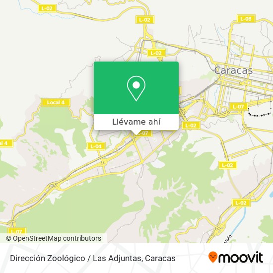 Mapa de Dirección Zoológico / Las Adjuntas