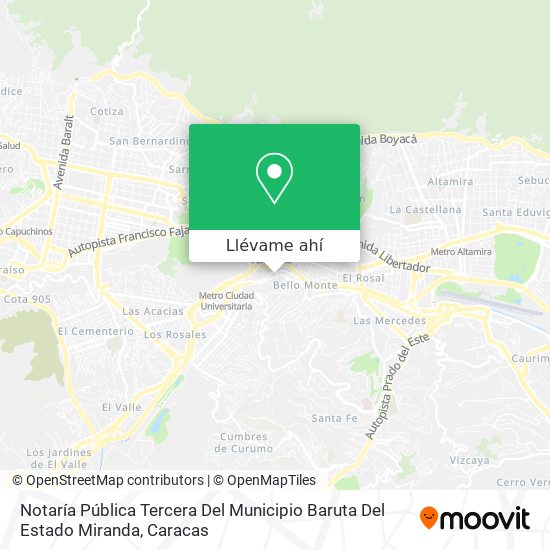 Mapa de Notaría Pública Tercera Del Municipio Baruta Del Estado Miranda