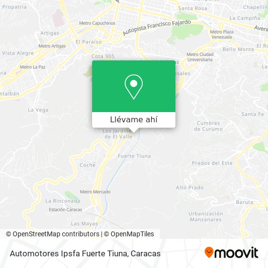 Mapa de Automotores Ipsfa Fuerte Tiuna