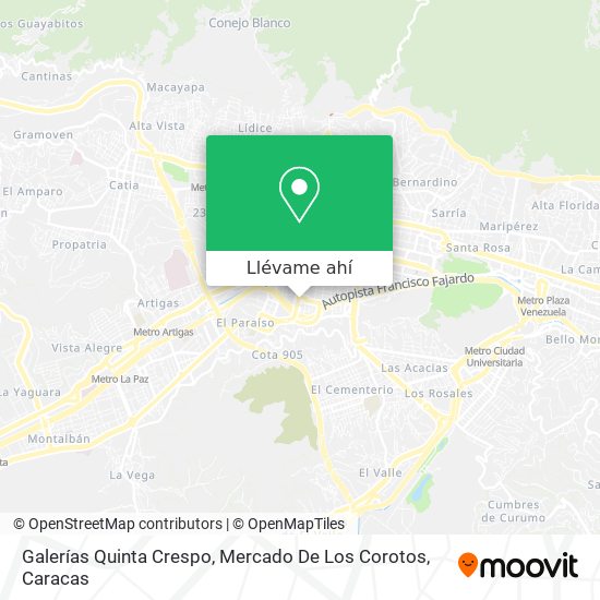 Mapa de Galerías Quinta Crespo, Mercado De Los Corotos