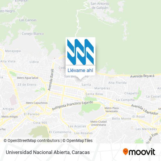 Mapa de Universidad Nacional Abierta