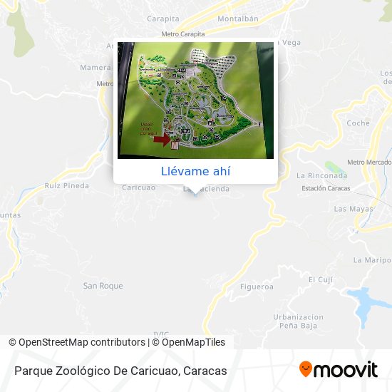 Mapa de Parque Zoológico De Caricuao