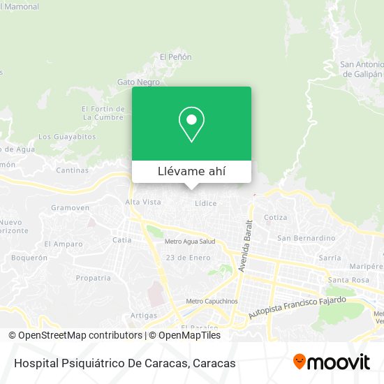 Mapa de Hospital Psiquiátrico De Caracas