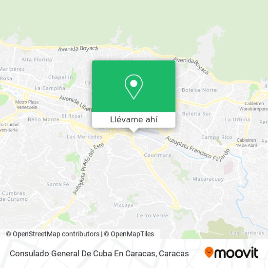 Mapa de Consulado General De Cuba En Caracas