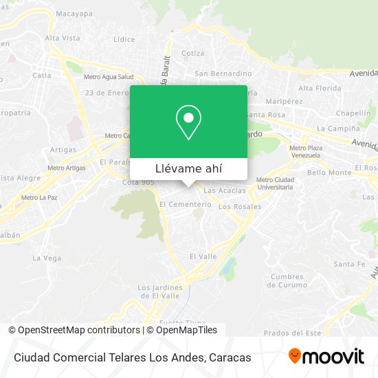 Mapa de Ciudad Comercial Telares Los Andes