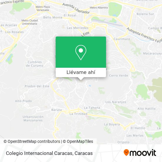Mapa de Colegio Internacional Caracas