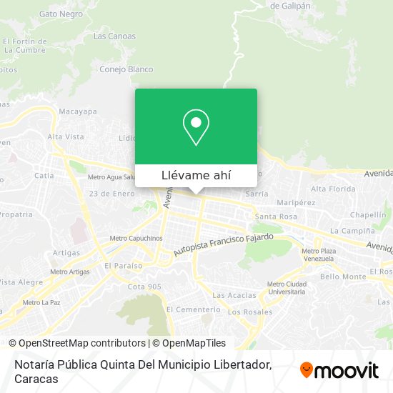 Mapa de Notaría Pública Quinta Del Municipio Libertador