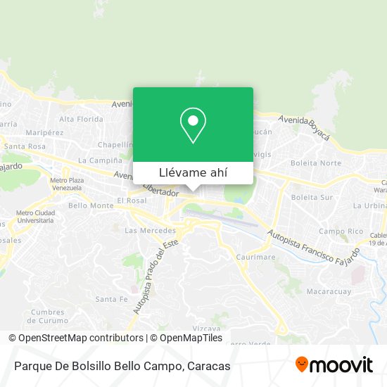 Mapa de Parque De Bolsillo Bello Campo