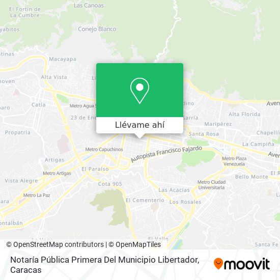Mapa de Notaría Pública Primera Del Municipio Libertador