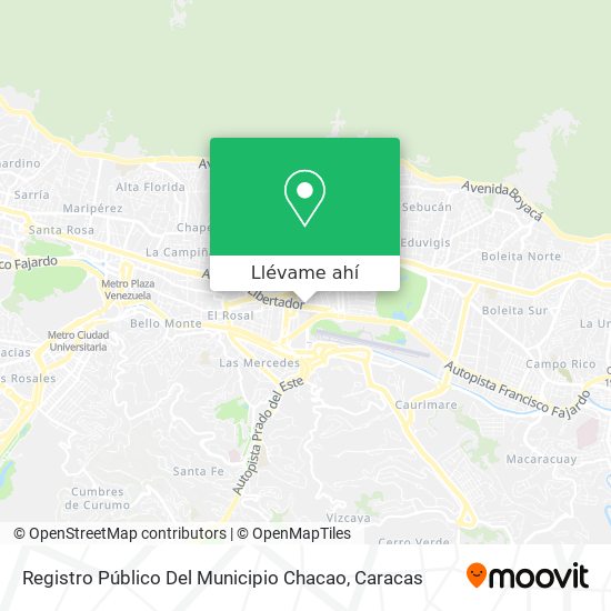 Mapa de Registro Público Del Municipio Chacao