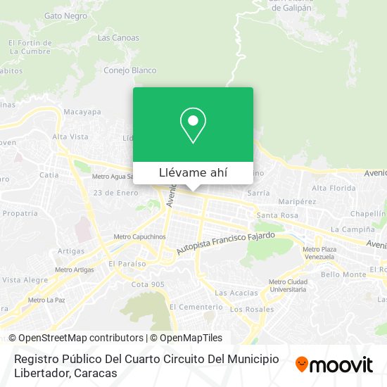 Mapa de Registro Público Del Cuarto Circuito Del Municipio Libertador