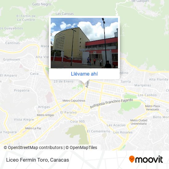 Mapa de Liceo Fermín Toro