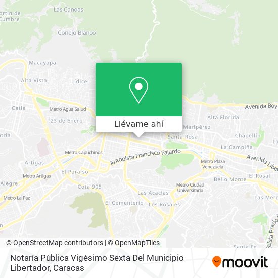 Mapa de Notaría Pública Vigésimo Sexta Del Municipio Libertador