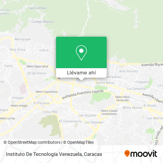 Mapa de Instituto De Tecnología Venezuela