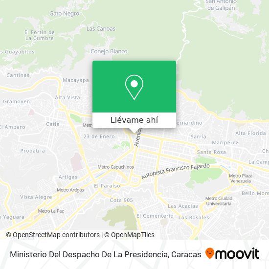 Mapa de Ministerio Del Despacho De La Presidencia