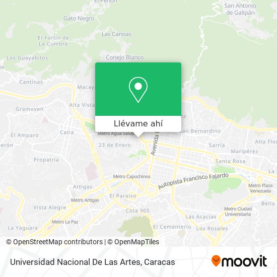 Mapa de Universidad Nacional De Las Artes