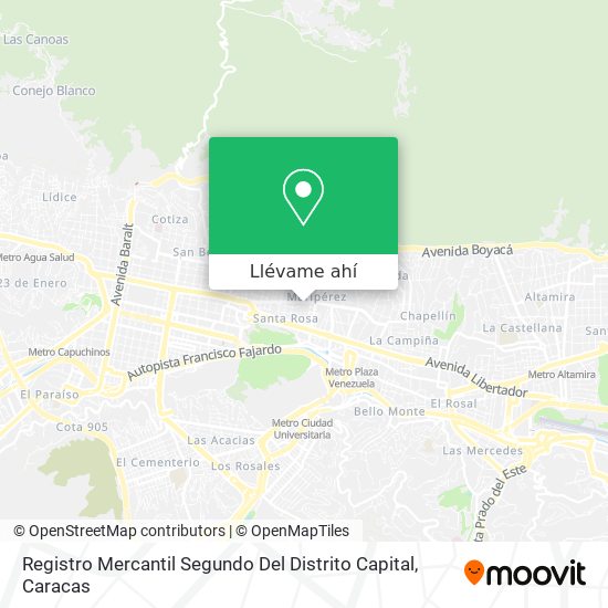 Mapa de Registro Mercantil Segundo Del Distrito Capital