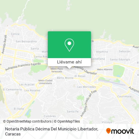 Mapa de Notaría Pública Décima Del Municipio Libertador