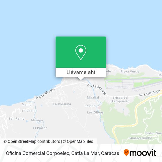 Mapa de Oficina Comercial Corpoelec, Catia La Mar