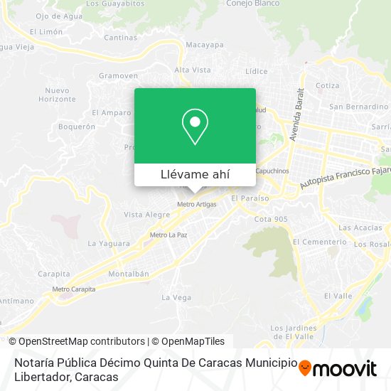 Mapa de Notaría Pública Décimo Quinta De Caracas Municipio Libertador
