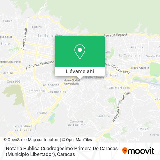 Mapa de Notaría Pública Cuadragésimo Primera De Caracas (Municipio Libertador)