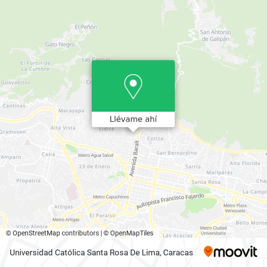 Mapa de Universidad Católica Santa Rosa De Lima