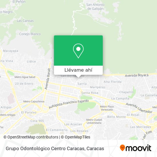Mapa de Grupo Odontológico Centro Caracas