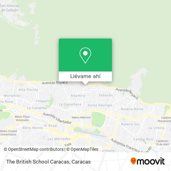 Mapa de The British School Caracas