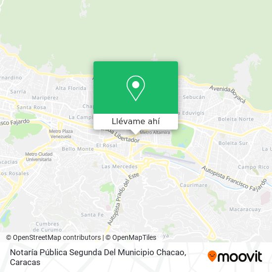 Mapa de Notaría Pública Segunda Del Municipio Chacao