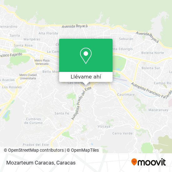 Mapa de Mozarteum Caracas