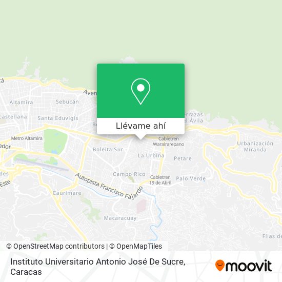 Mapa de Instituto Universitario Antonio José De Sucre