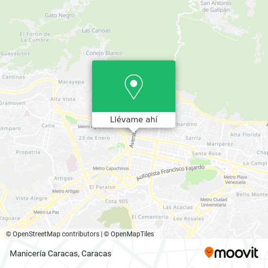 Mapa de Manicería Caracas