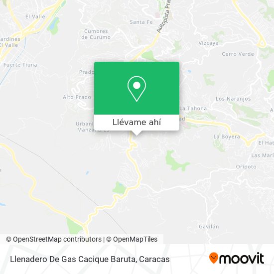 Mapa de Llenadero De Gas Cacique Baruta