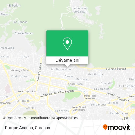 Mapa de Parque Anauco