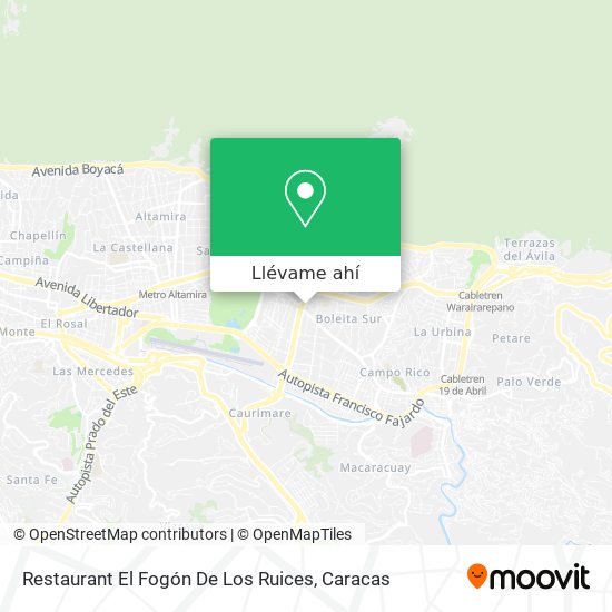 Mapa de Restaurant El Fogón De Los Ruices