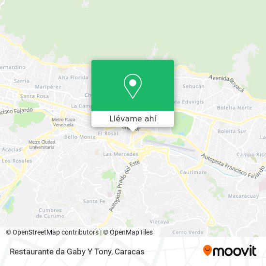 Mapa de Restaurante da Gaby Y Tony