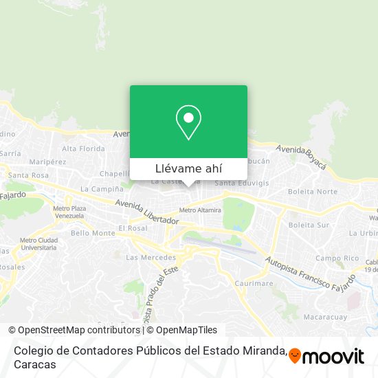 Mapa de Colegio de Contadores Públicos del Estado Miranda