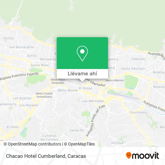 Mapa de Chacao Hotel Cumberland