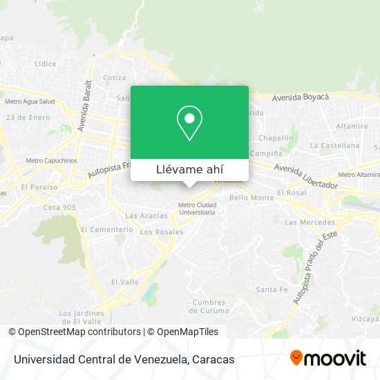 Mapa de Universidad Central de Venezuela